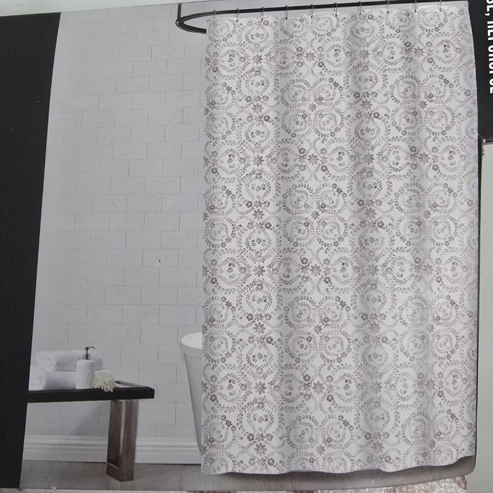 Lucky Brand Shower‎ Curtain Watercolor Meadow Flowers Clove Medallion 72